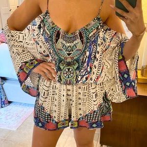 Camilla silk drop shoulder playsuit